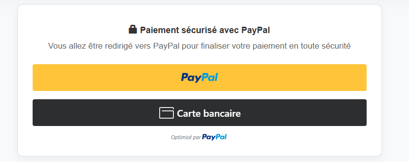 Page paiement