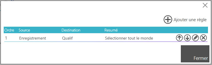 Règle enregistrée