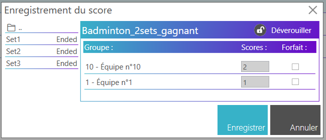 Liste sous-matches