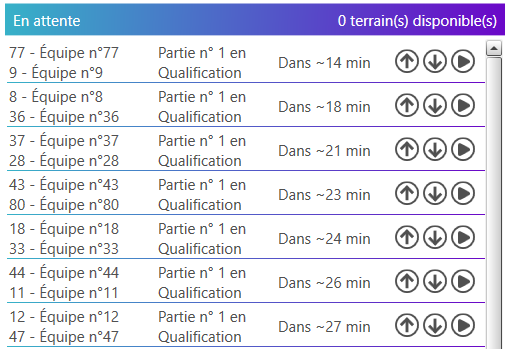 Matchs en attente