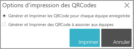 Options d'impression des QR-codes