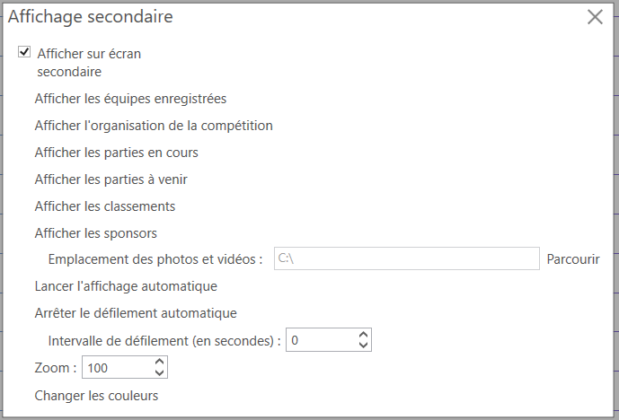Section Affichage dynamique