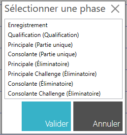 Selection de la phase à imprimer