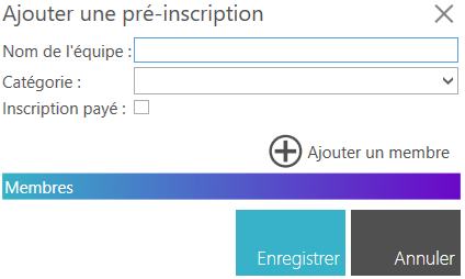 Formulaire pré-inscription
